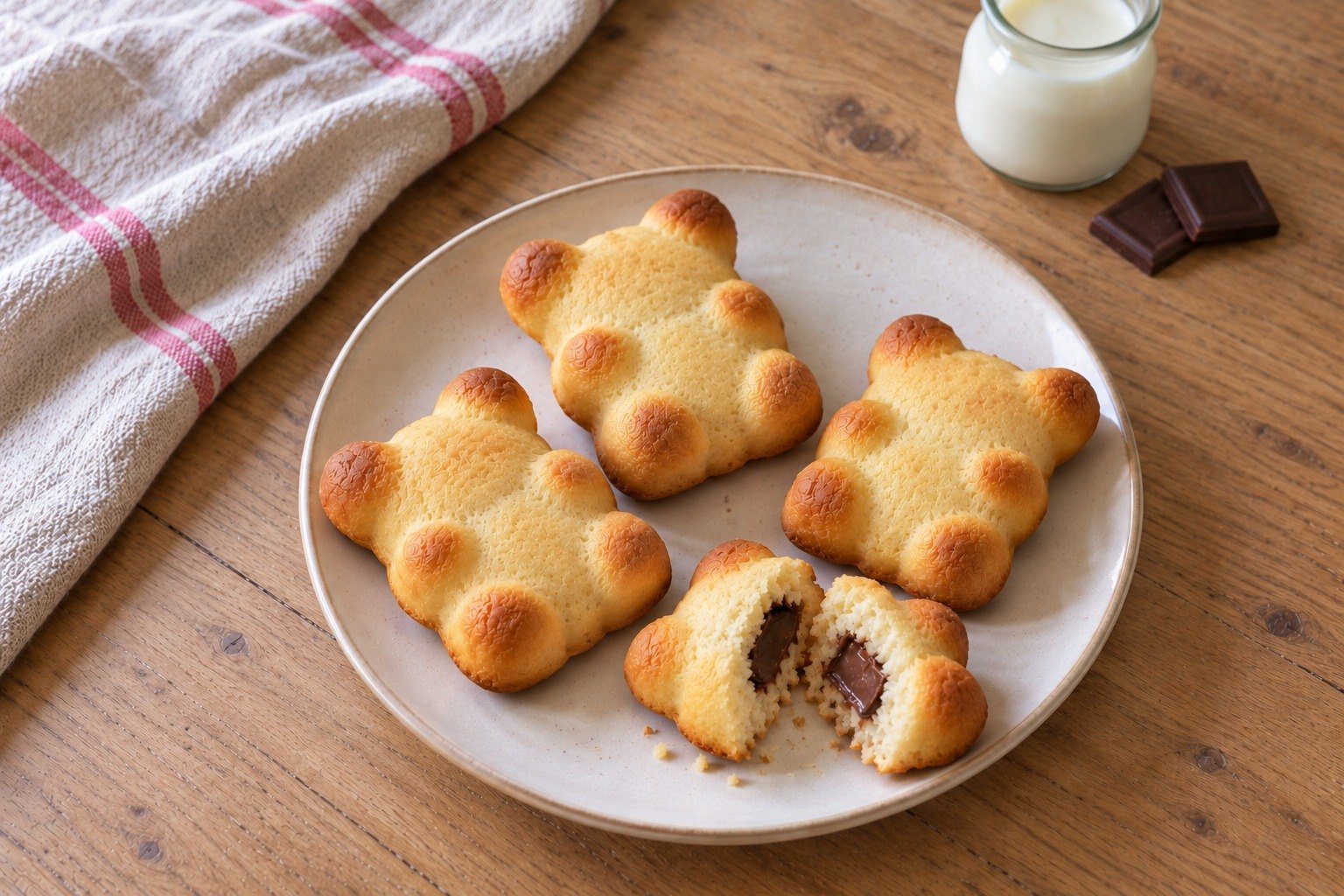 Chocolate-centred teddy bear cakes