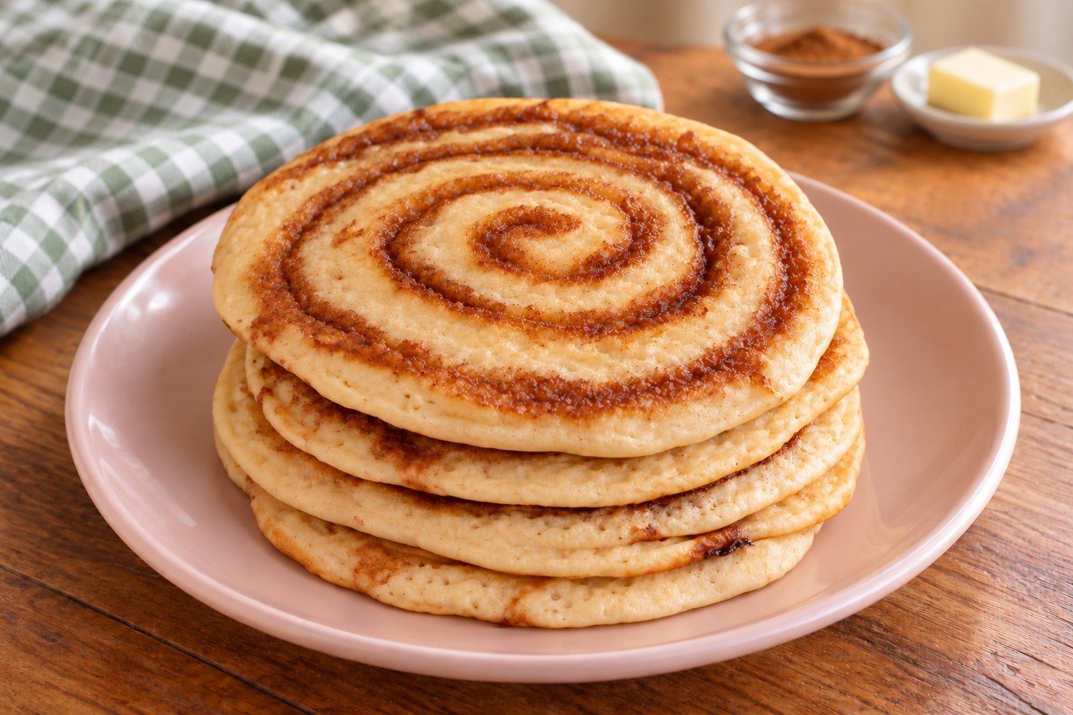 Cinnamon roll pancakes