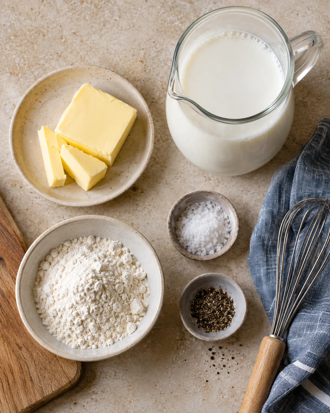 Ingredients for Homemade béchamel