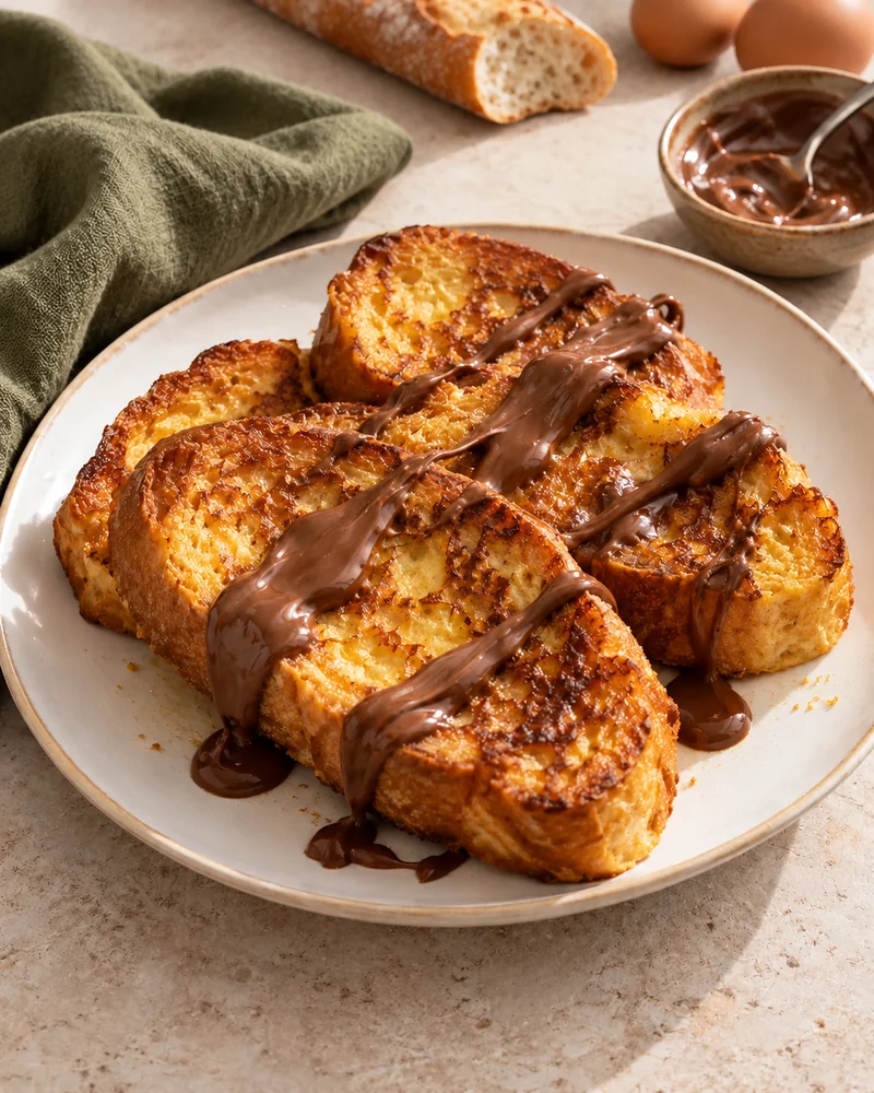 French toast with leftover baguette
