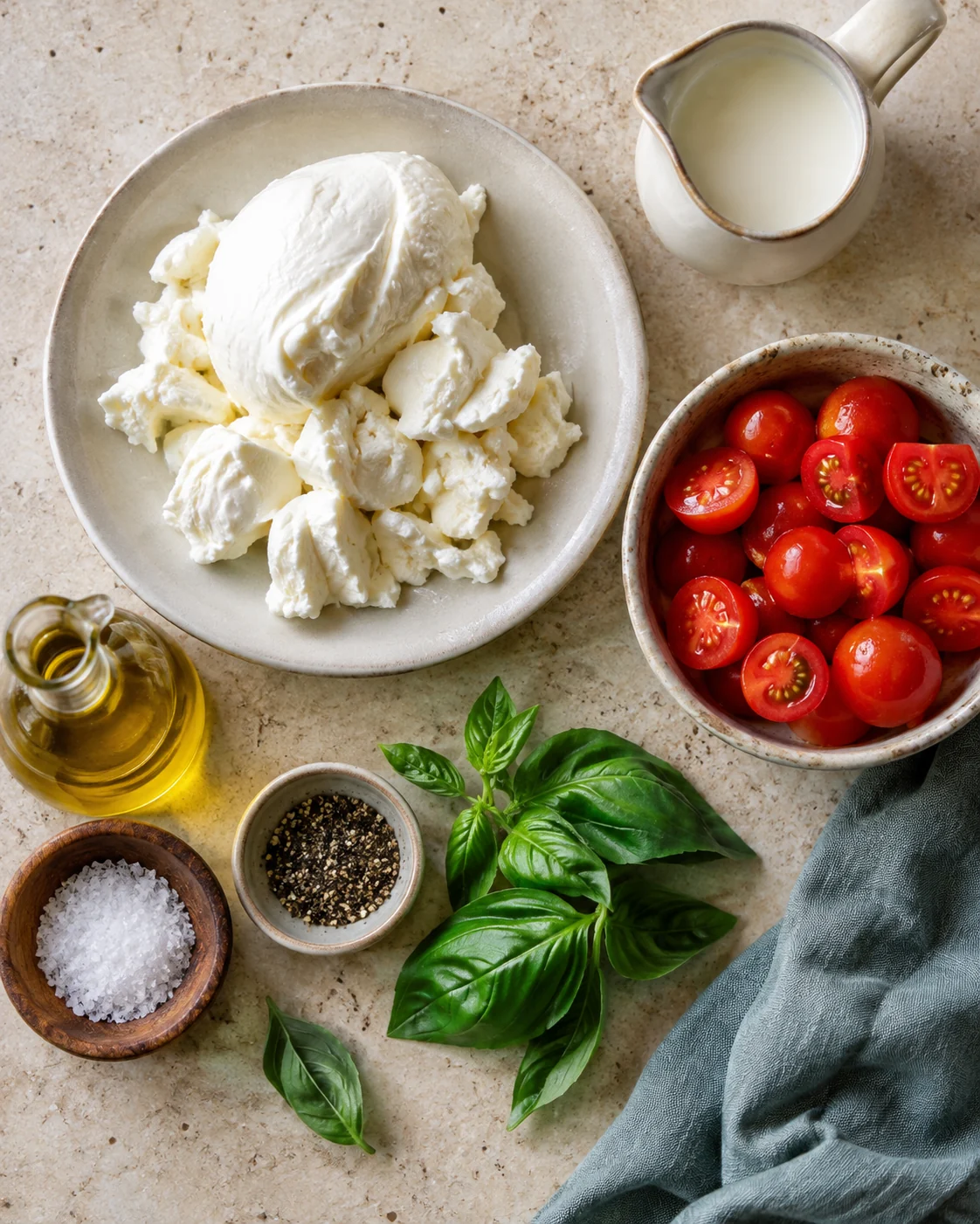 Ingredients for Homemade stracciatella
