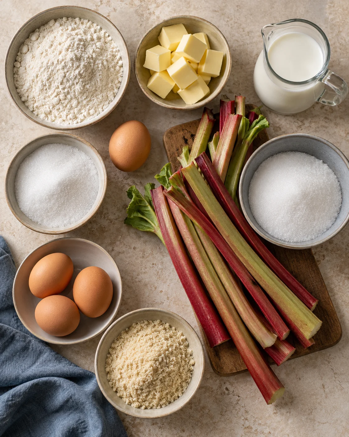 Ingredients for Rhubarb tart