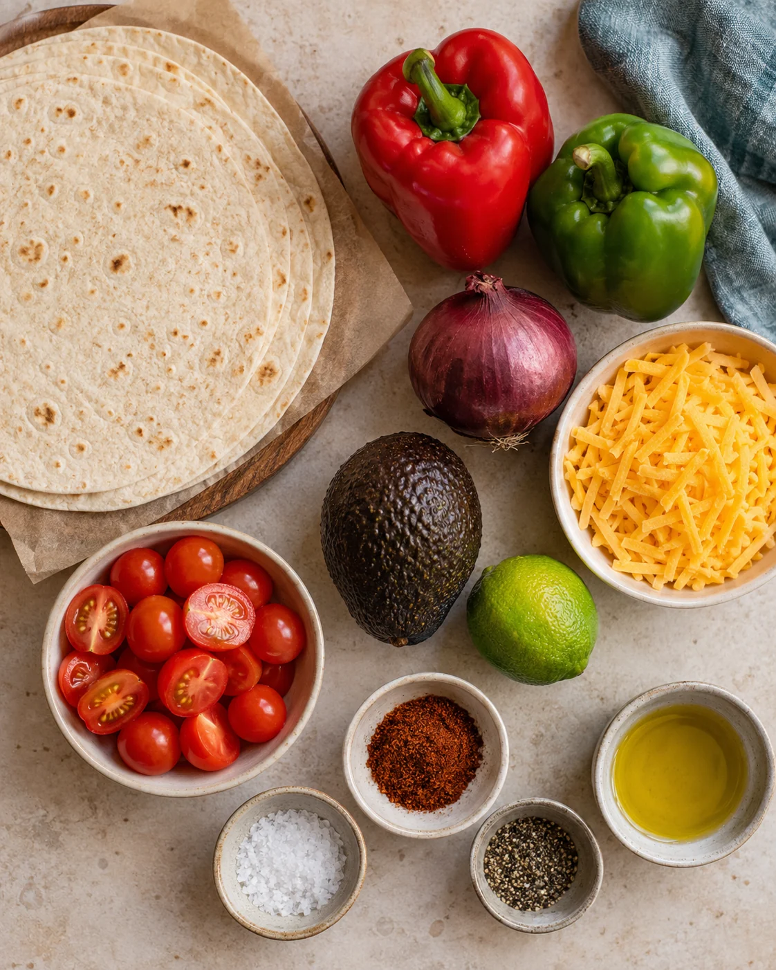 Ingredients for Veggie quesadillas