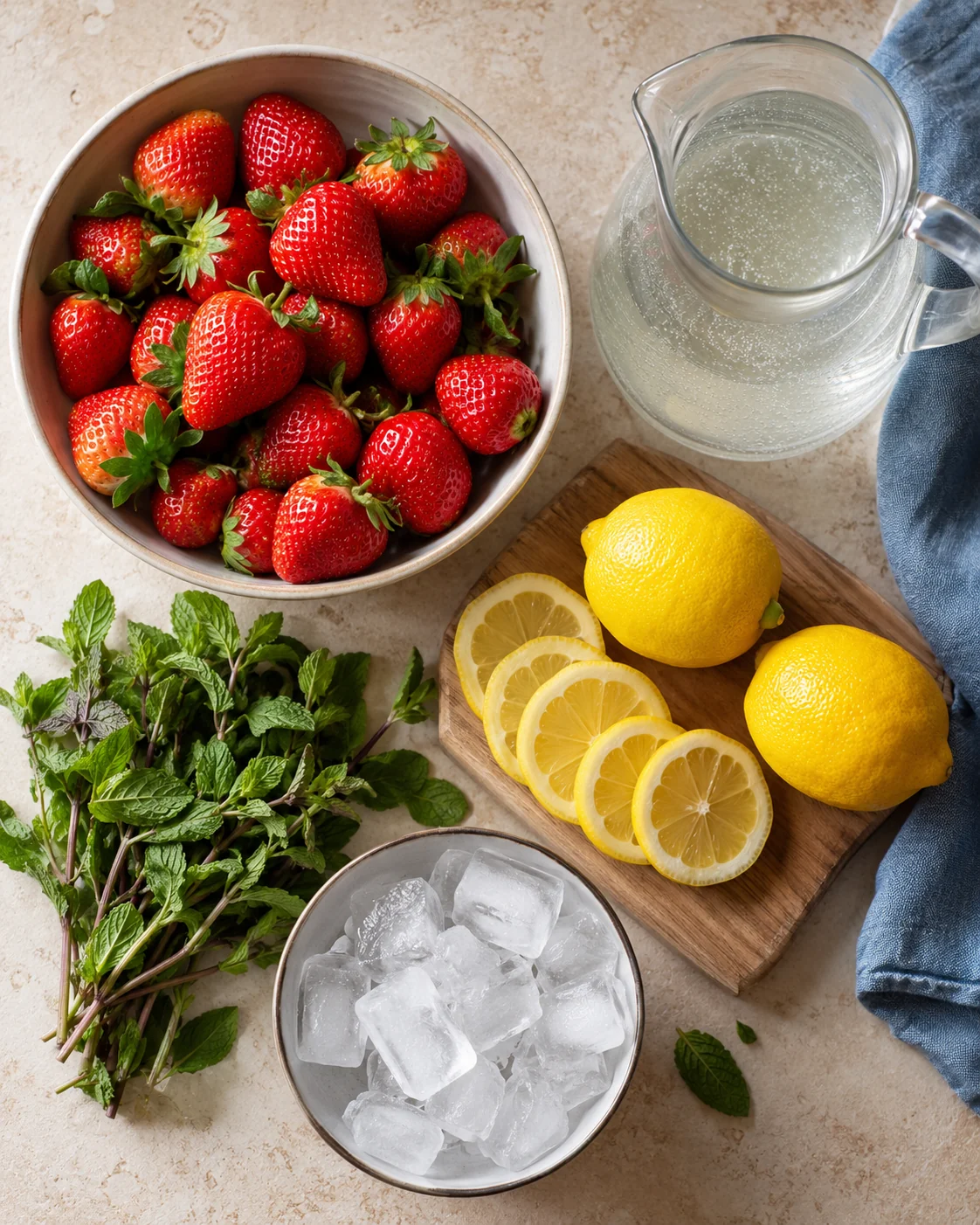 Ingredients for Strawberry lemonade