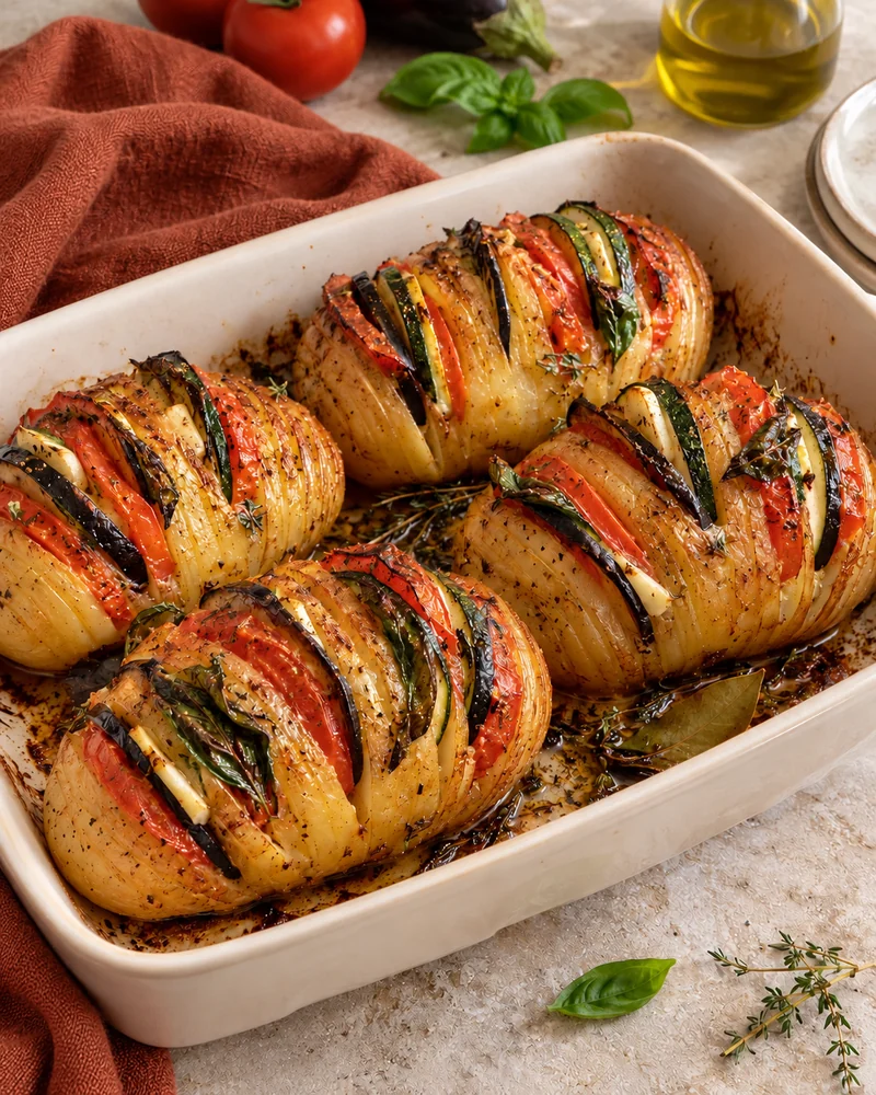 Provençal hasselback potatoes