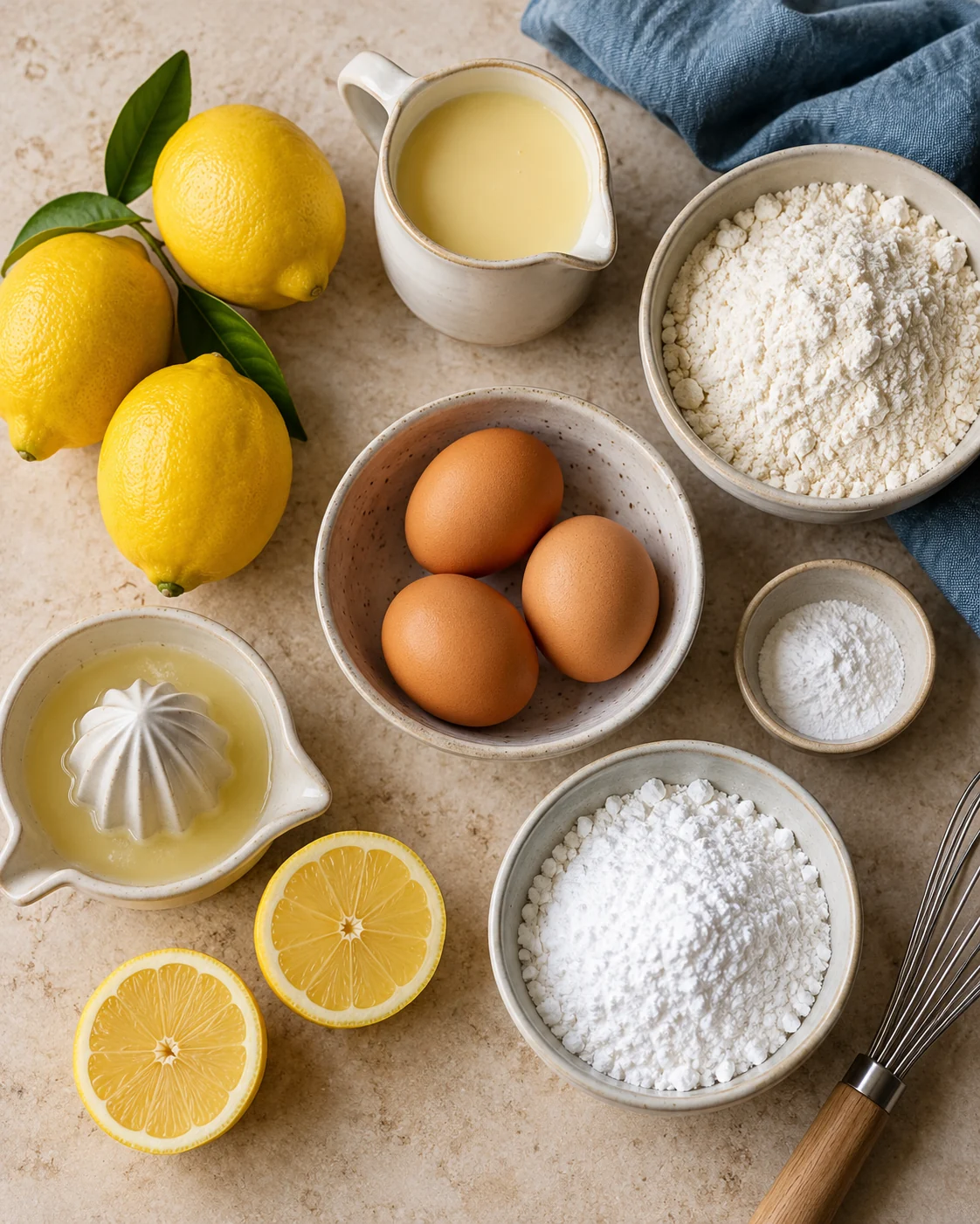 Ingredients for Soft lemon cake
