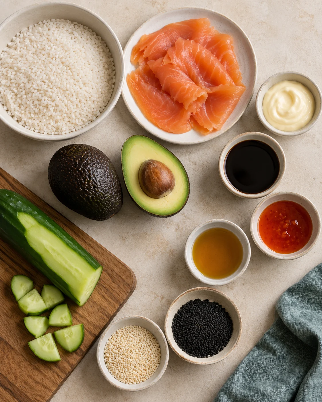 Ingredients for Sesame sushi balls