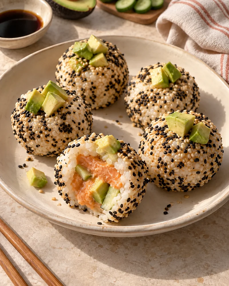 Sesame sushi balls