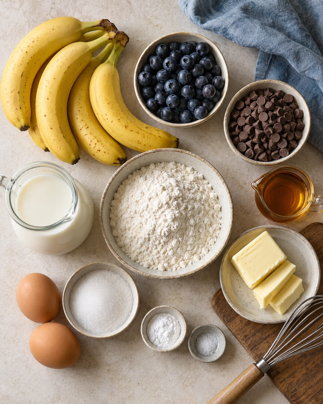 Ingredients for Banana pancake bites