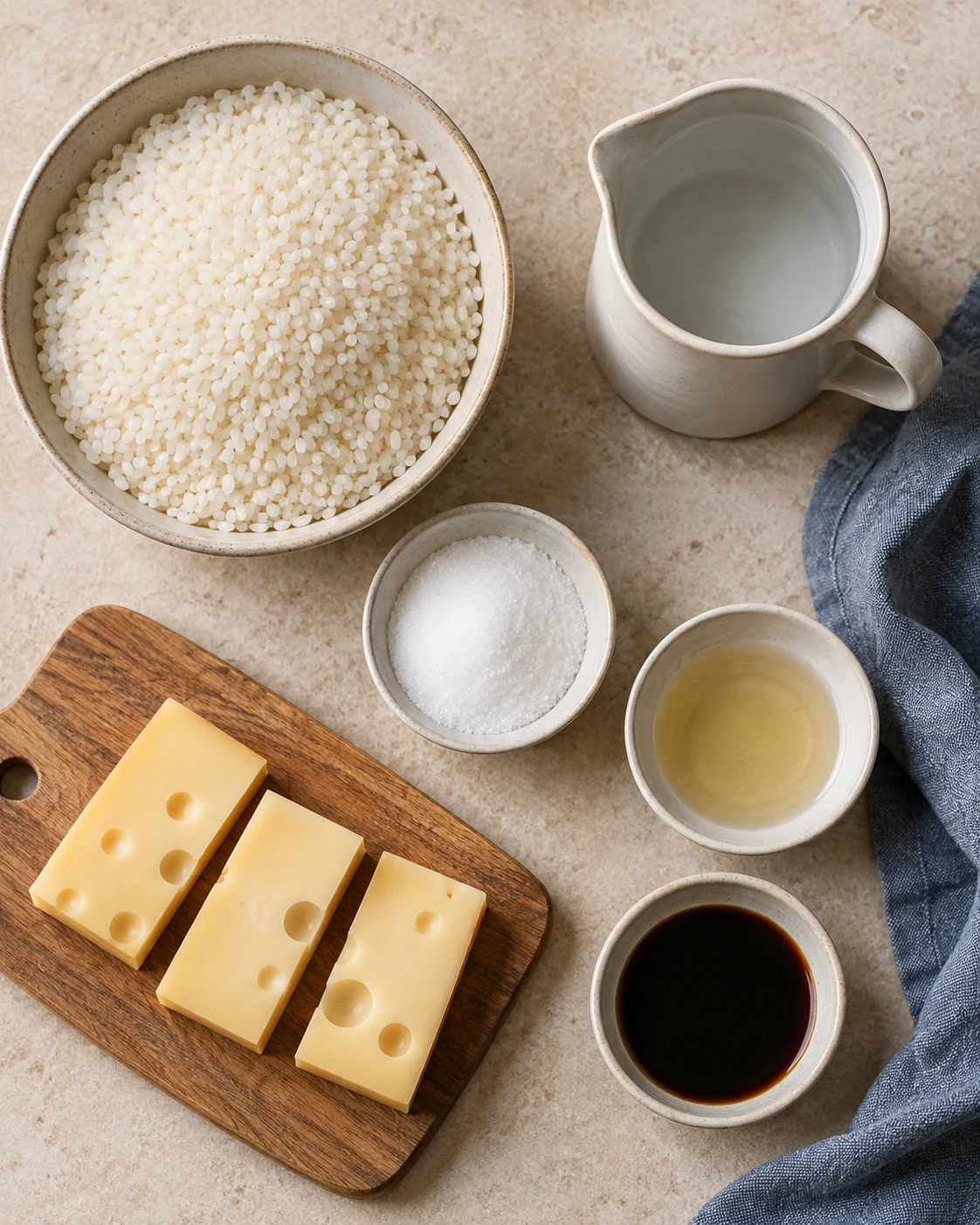 Ingredients for Cheese-filled yaki onigiri