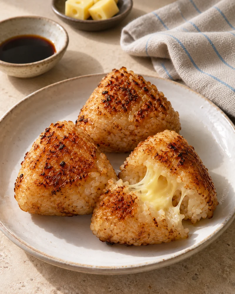Cheese-filled yaki onigiri