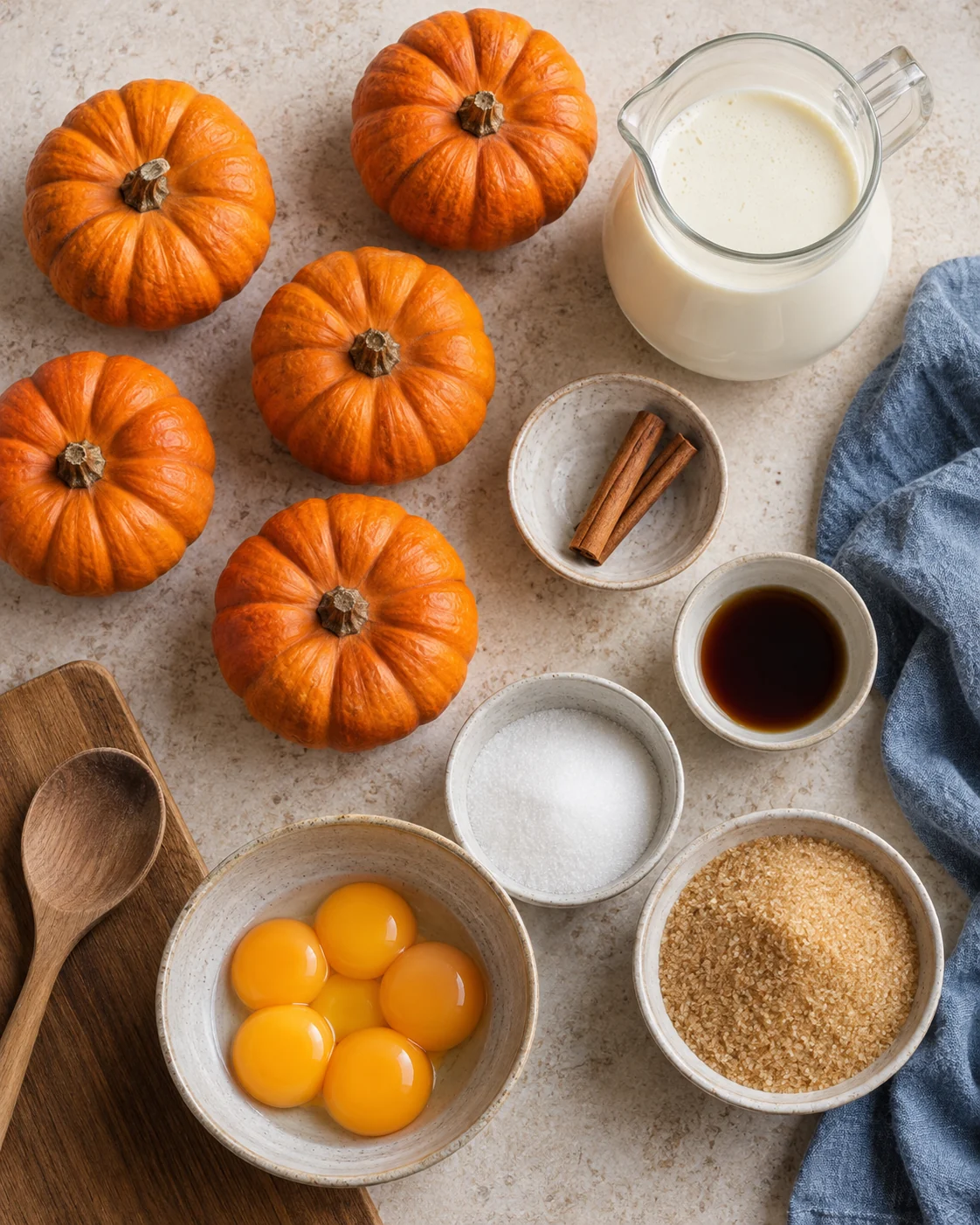 Ingredients for Mini pumpkin crème brûlée