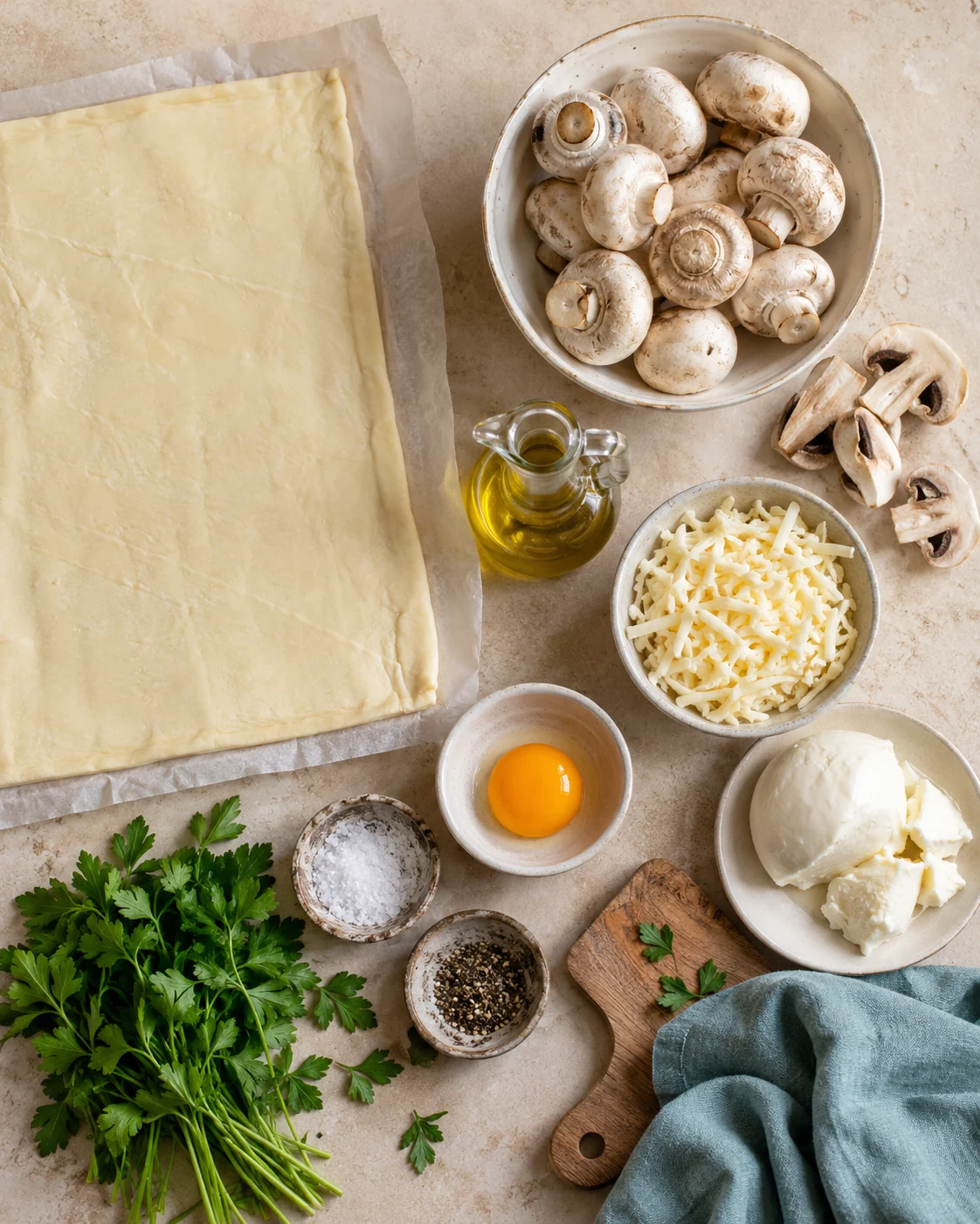 Ingredients for Mini mushroom tatins