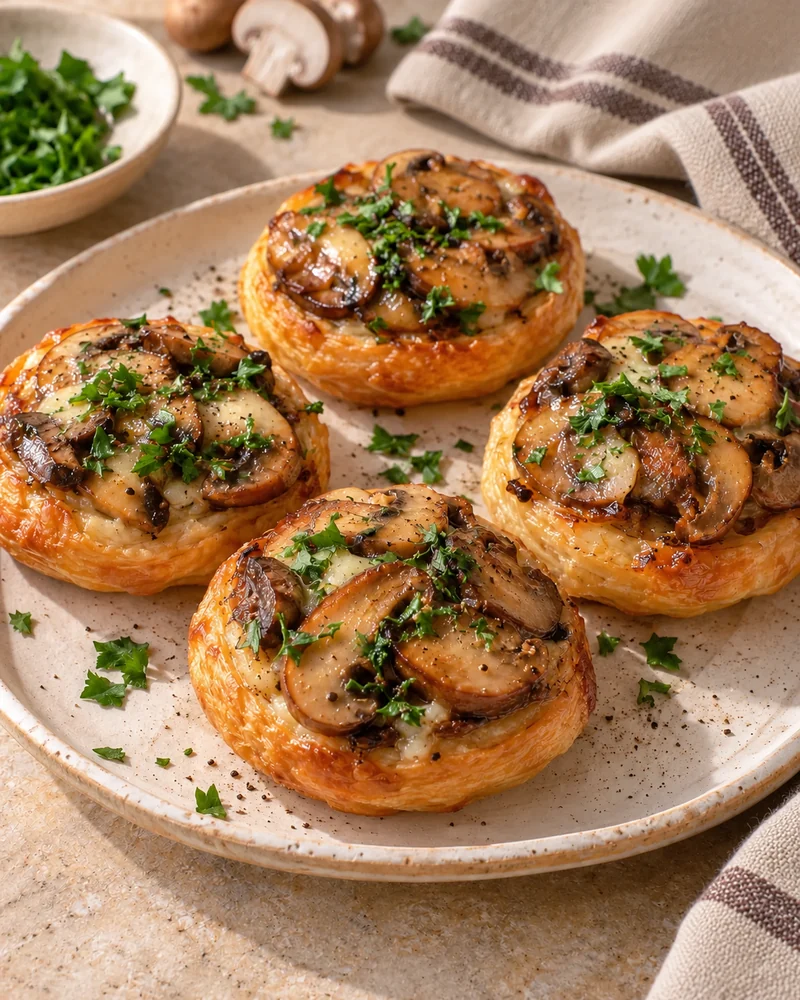 Mini mushroom tatins