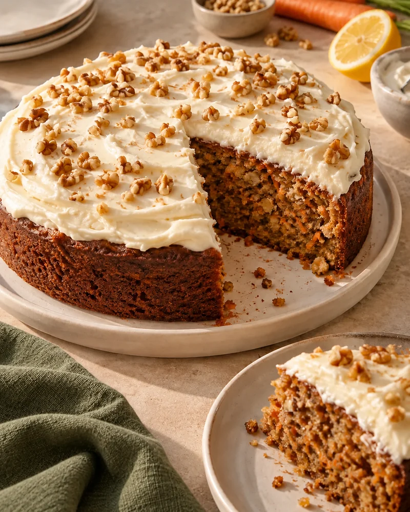 Carrot cake with cream cheese icing