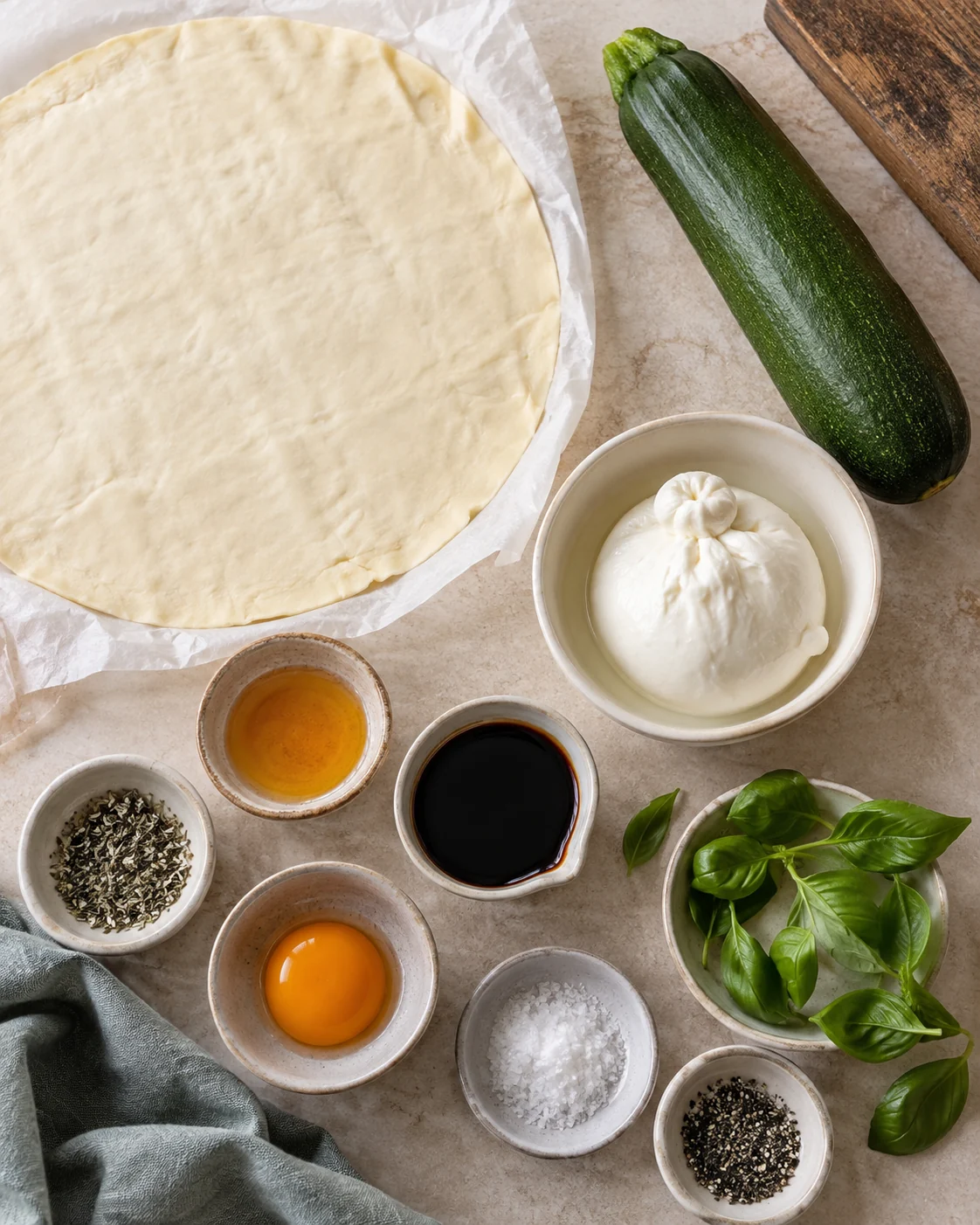 Ingredients for Mini courgette & burrata tatins