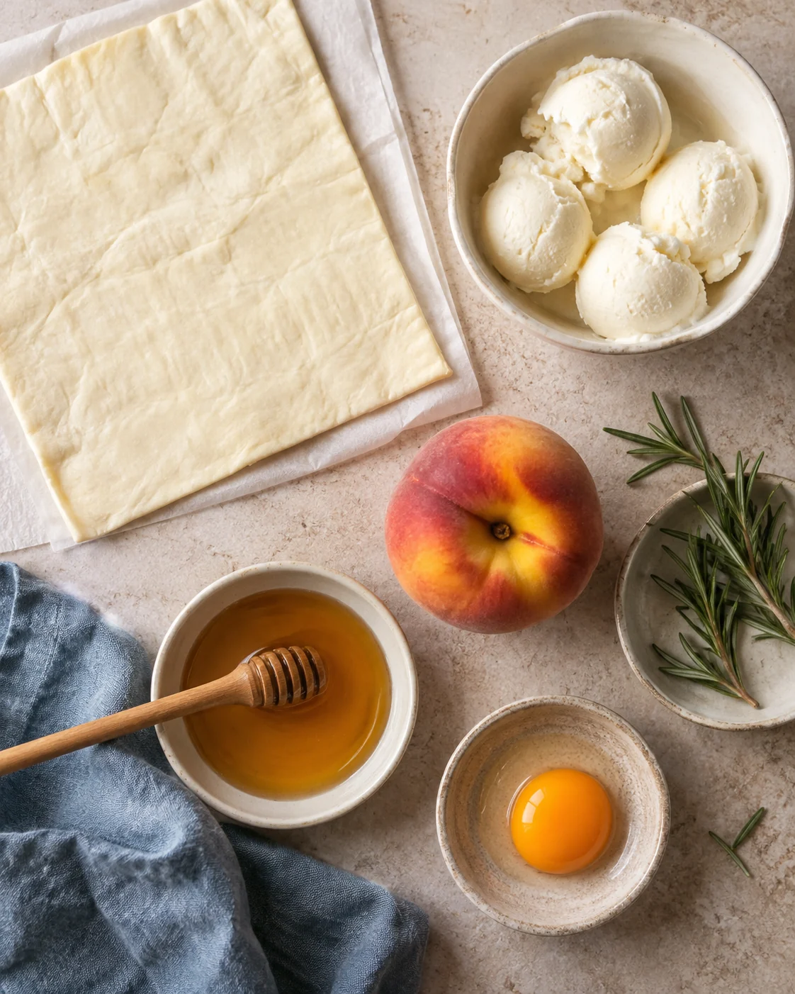 Ingredients for Mini peach tarte tatins