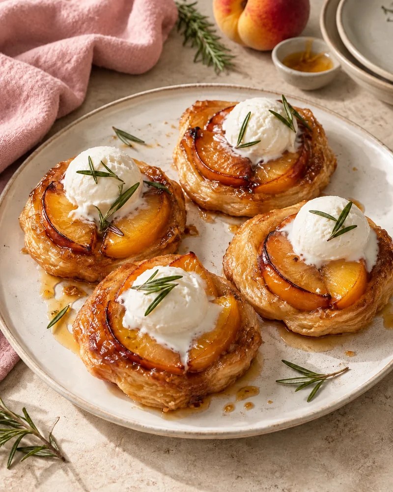 Mini peach tarte tatins
