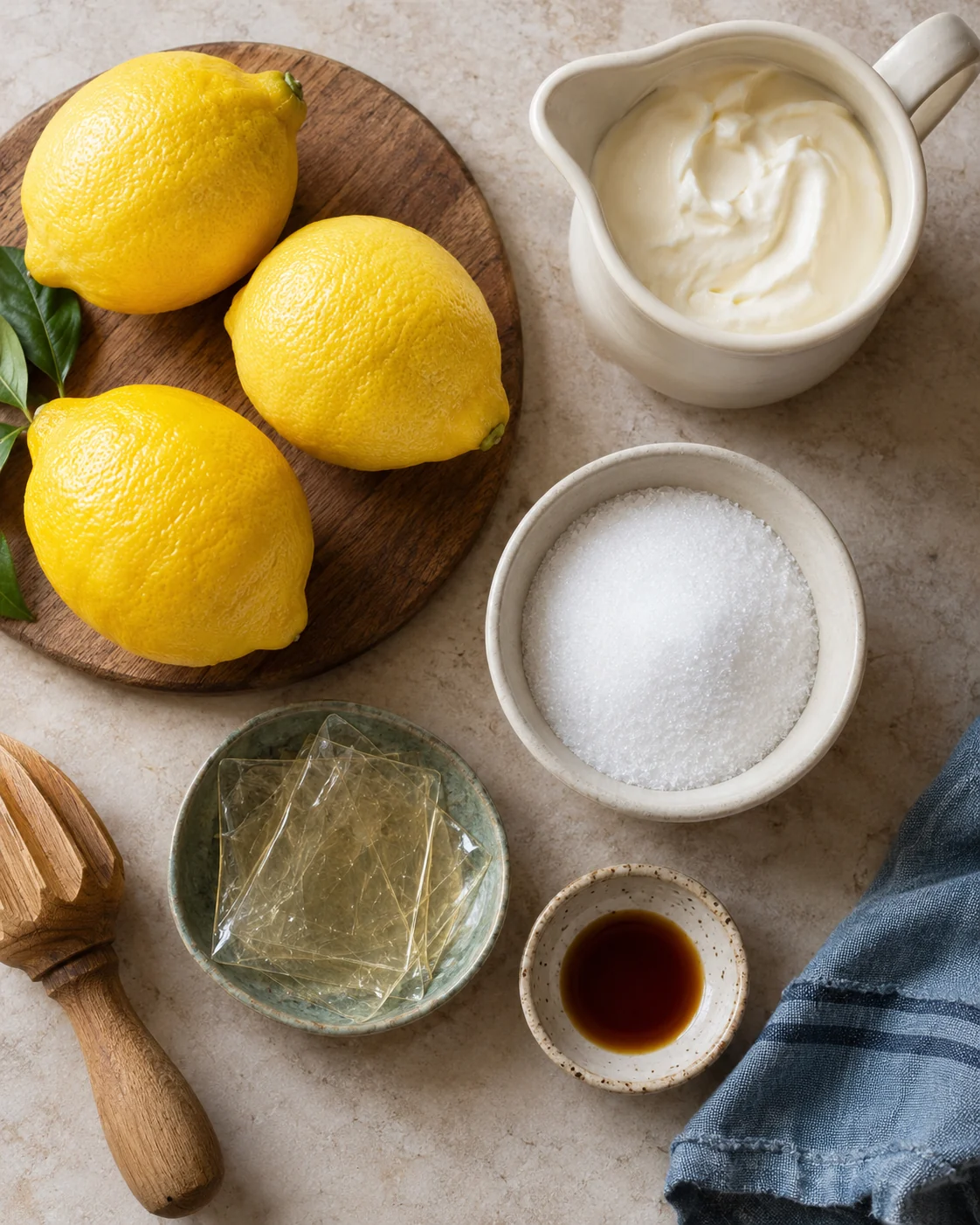Ingredients for Lemon mousse cups