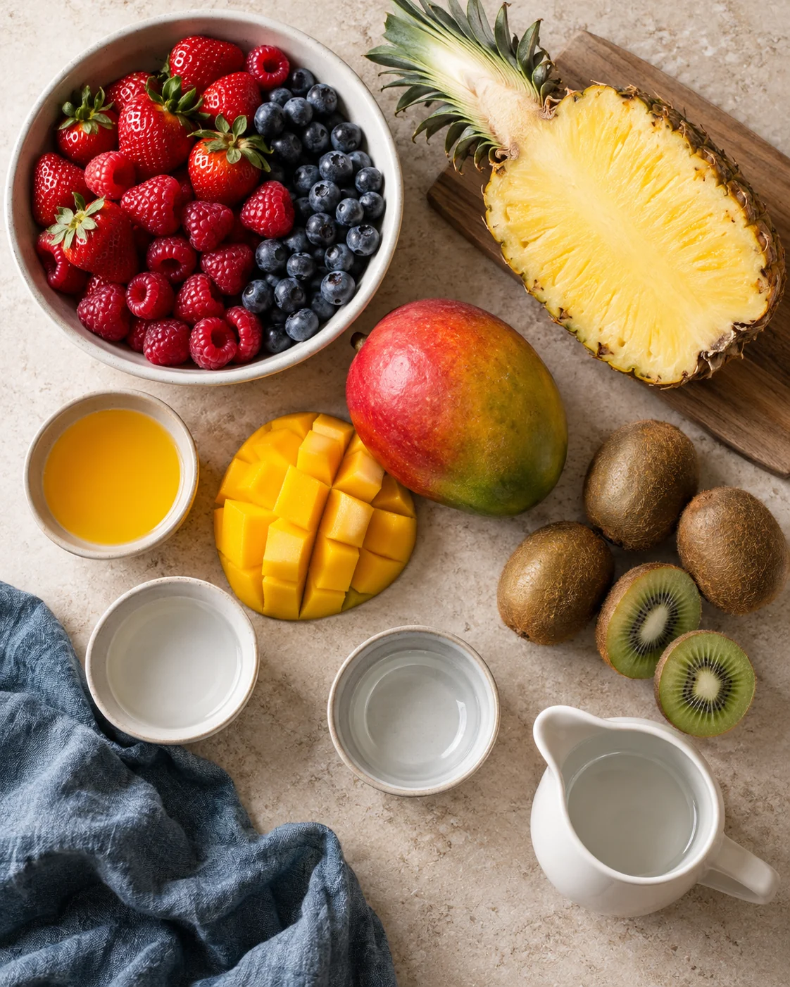Ingredients for Homemade fruit ice pops