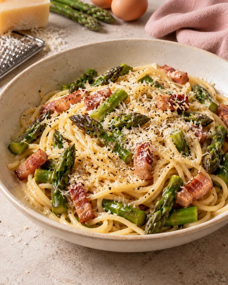 Asparagus carbonara