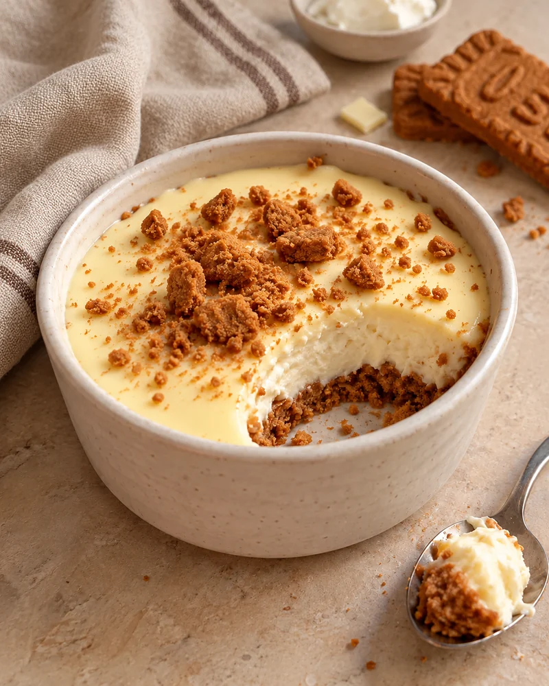 No-bake white chocolate cheesecake bowl