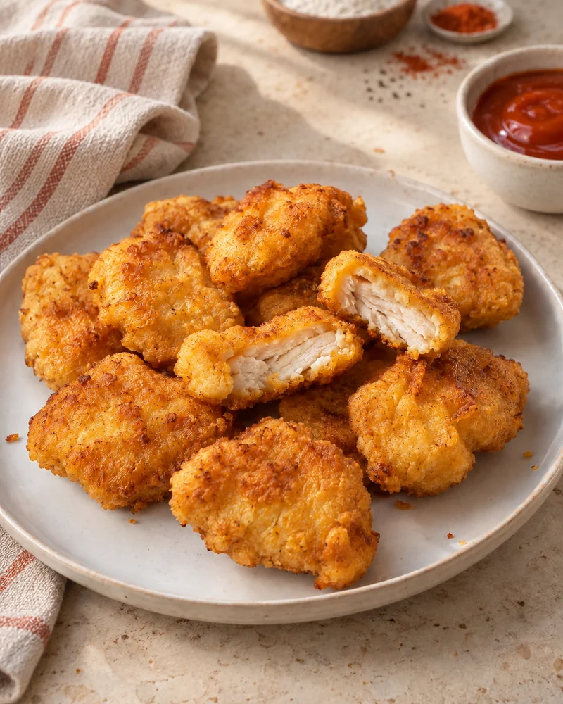 Homemade McNuggets-style chicken bites