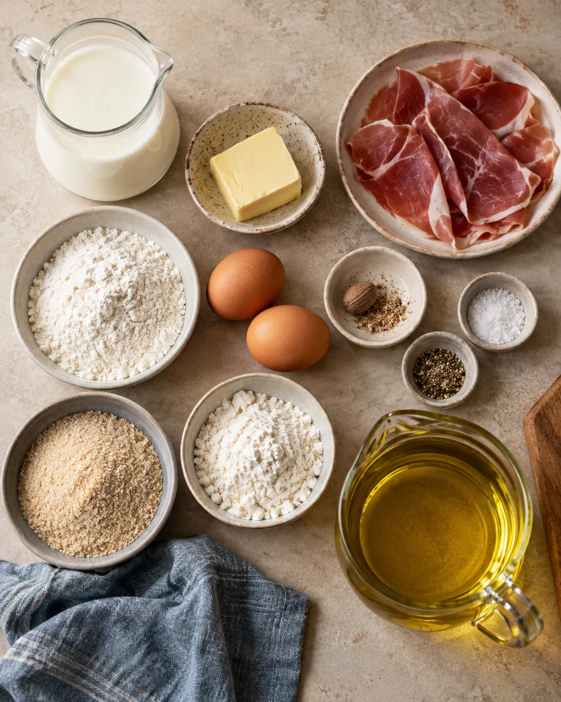 Ingredients for Cured ham croquettes