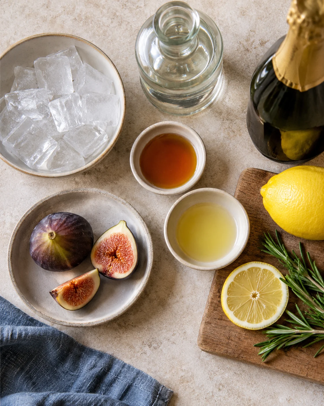 Ingredients for Fig gin royale