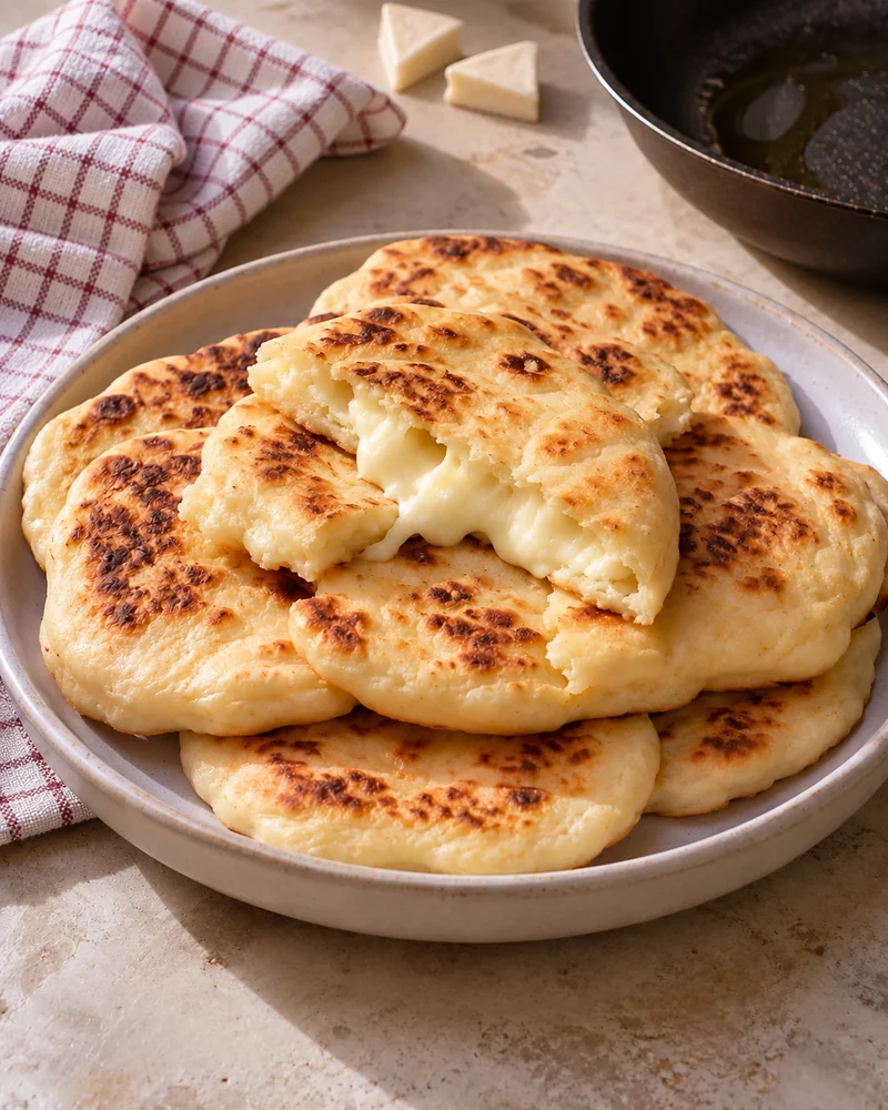 Two-ingredient cheese naans