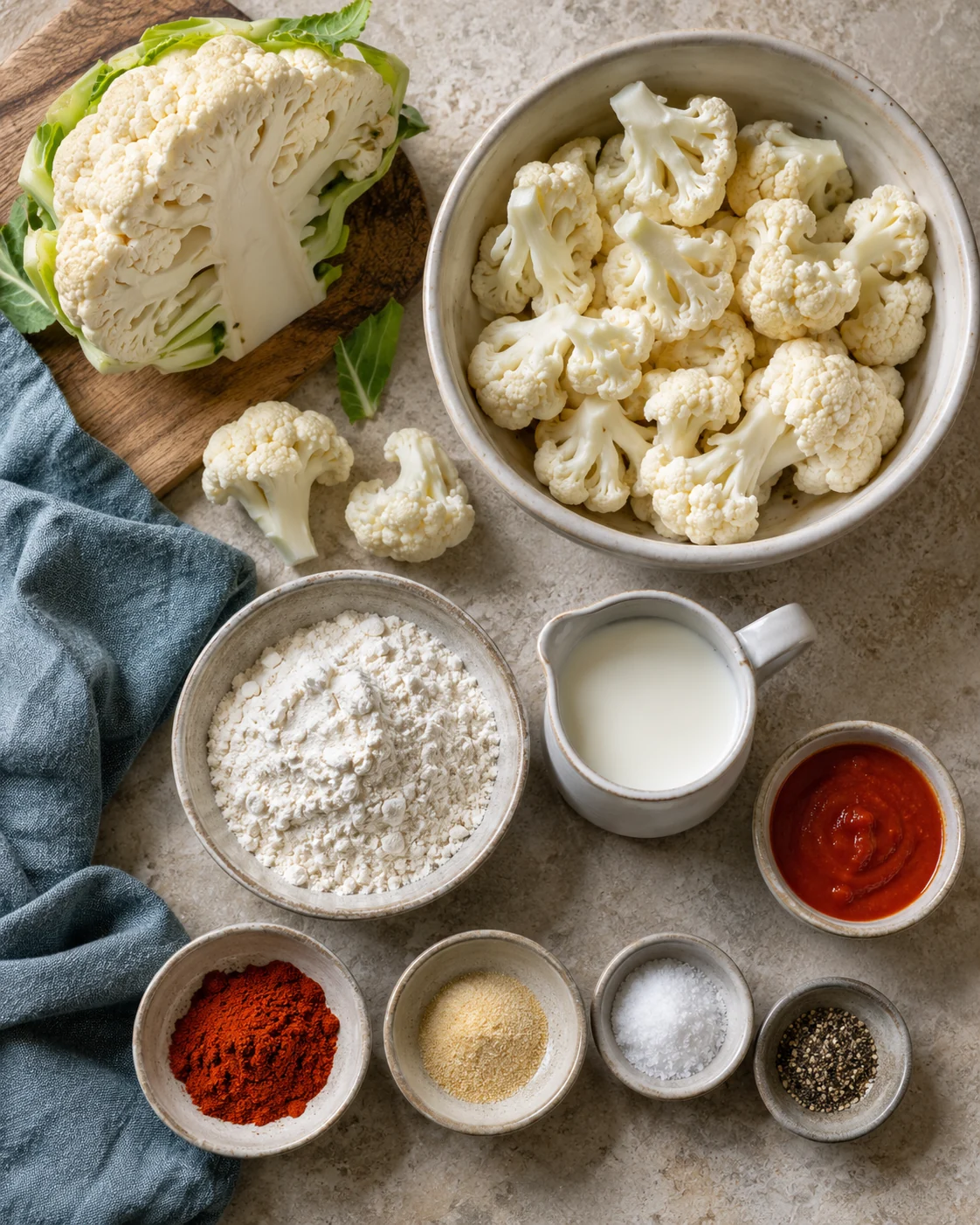 Ingredients for Spicy cauliflower nuggets