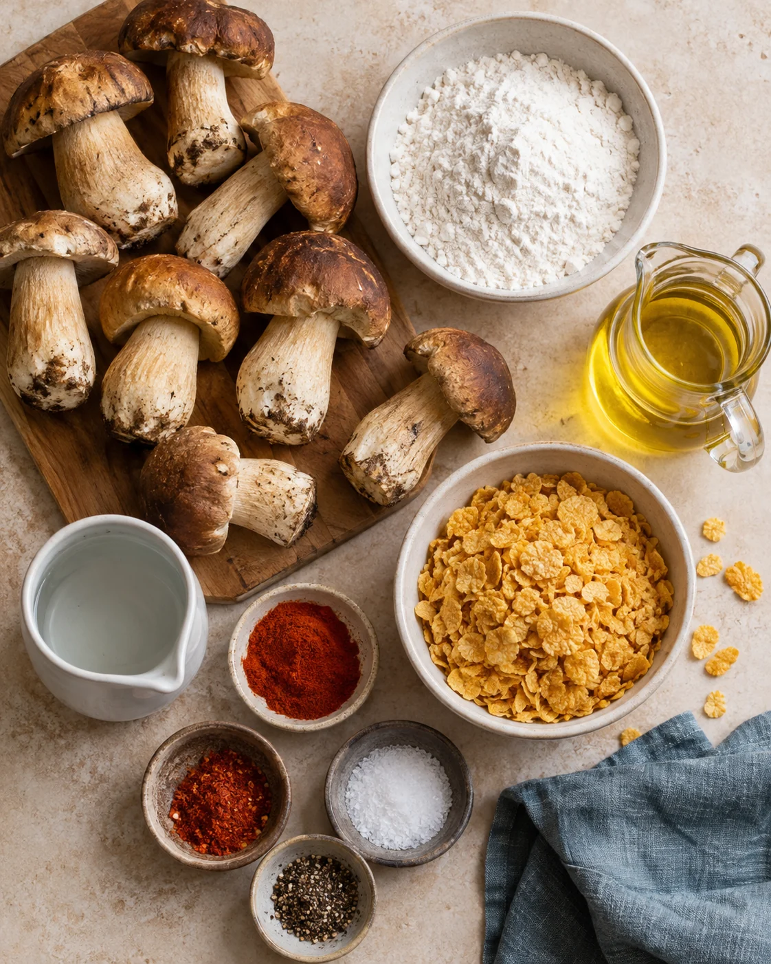 Ingredients for Crispy mushroom bites