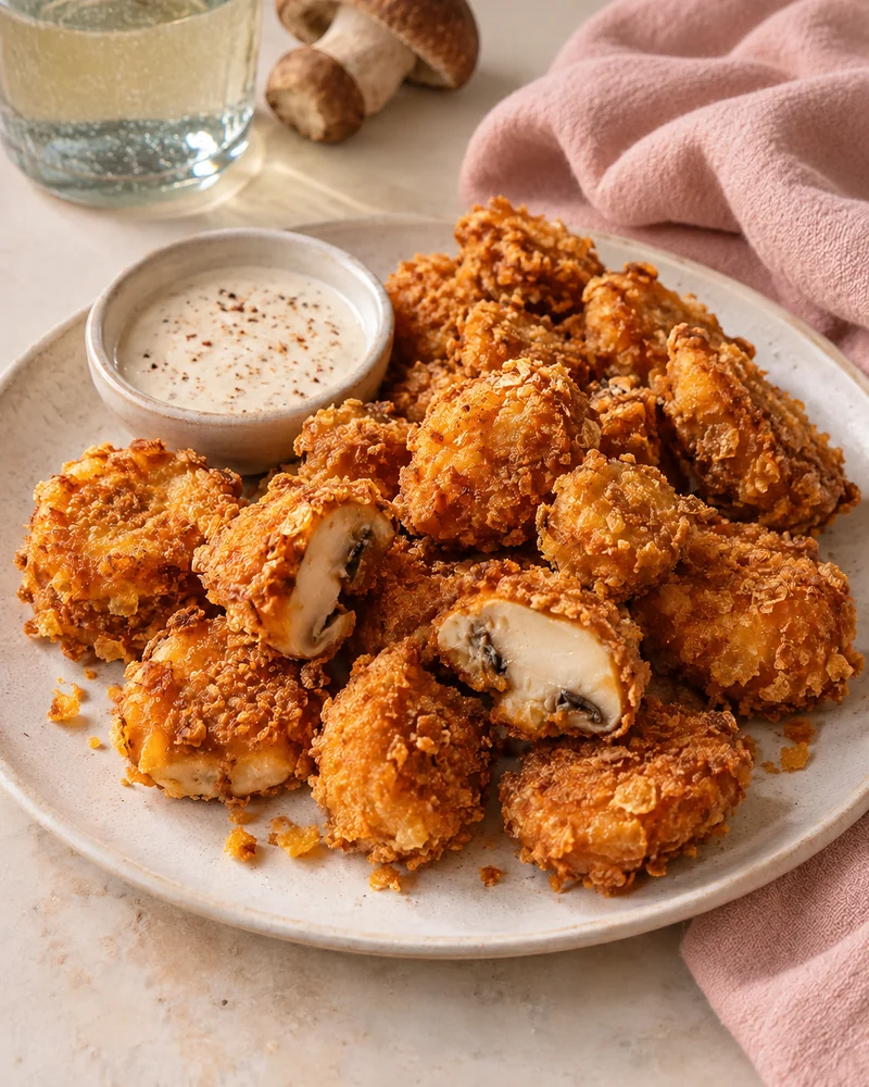 Crispy mushroom bites