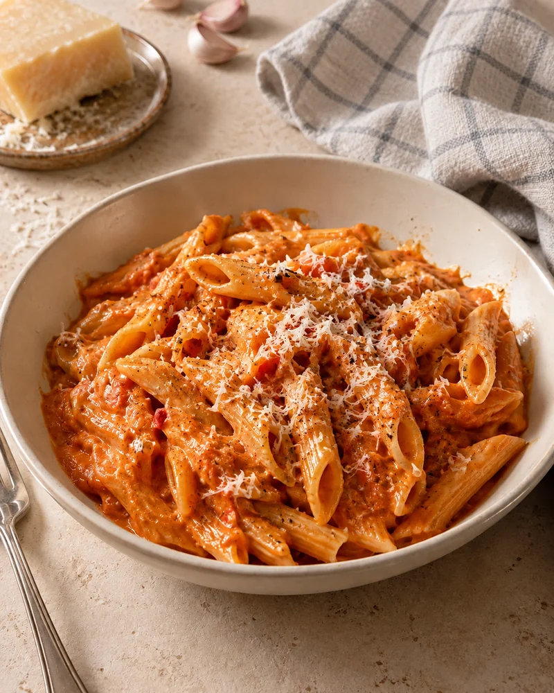 Creamy arrabbiata-style pasta