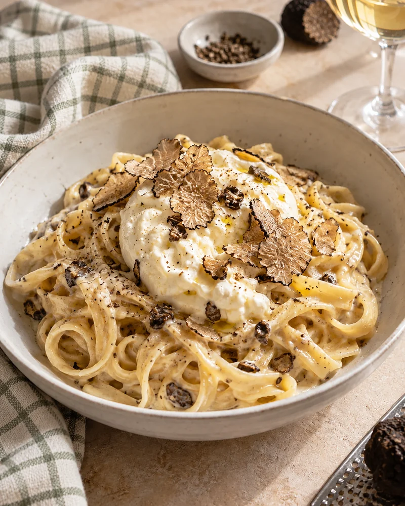Truffle and burrata pasta