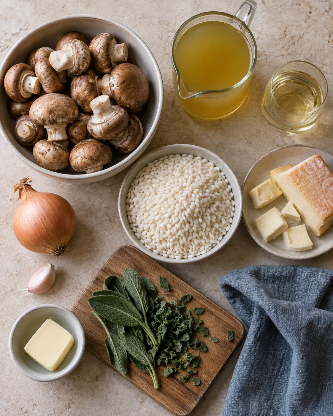 Ingredients for Creamy Taleggio risotto
