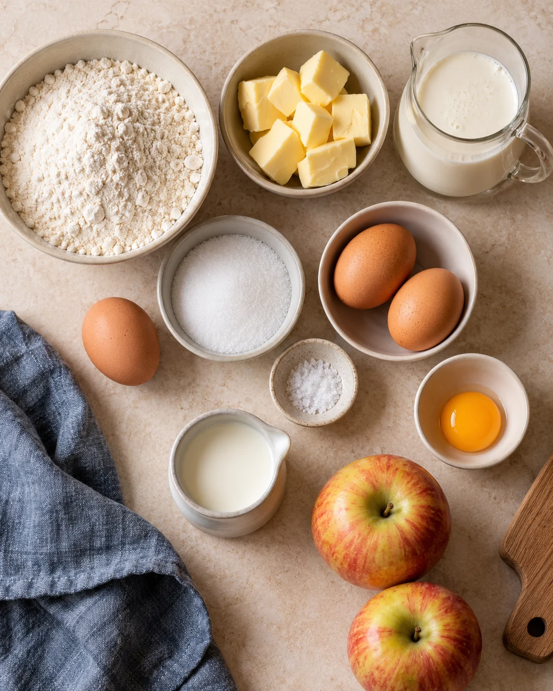 Ingredients for Alsatian apple tart