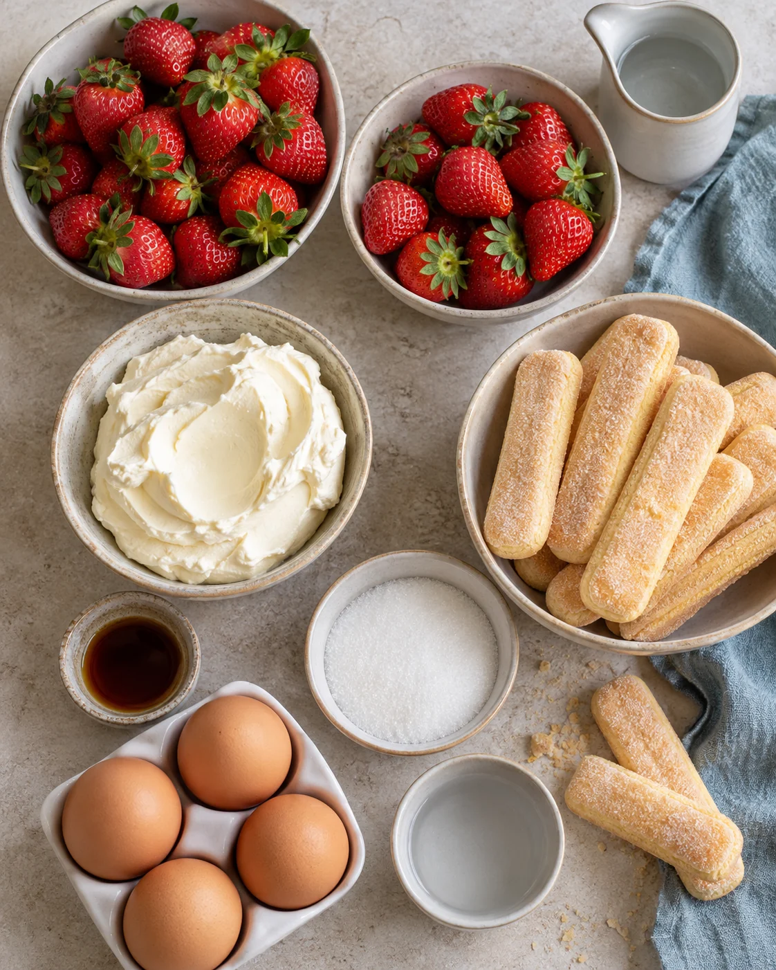 Ingredients for Strawberry tiramisu
